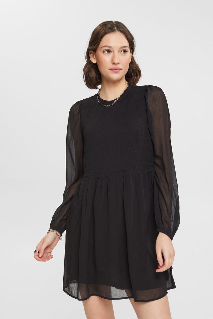 Mini-jurk van chiffon, BLACK, detail image number 0