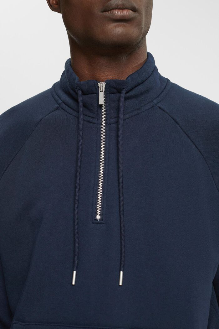 Sweatshirt met halve ritssluiting, NAVY, detail image number 0