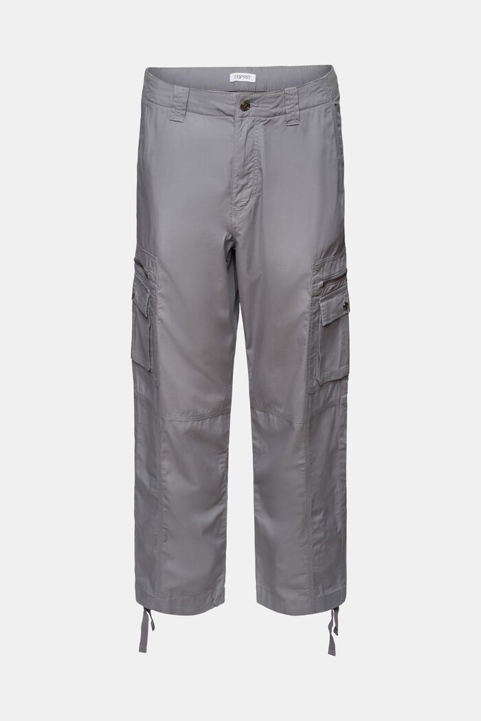 Pantalon cargo de coupe droite en twill, MEDIUM GREY, detail image number 6
