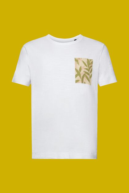 Jersey T-shirt met print op de borst, 100% katoen