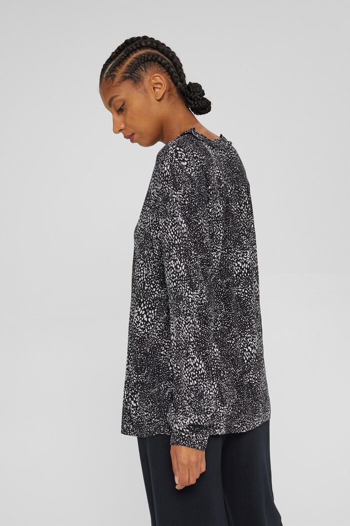 Crêpe blouse van LENZING™ ECOVERO™, BLACK, detail image number 3