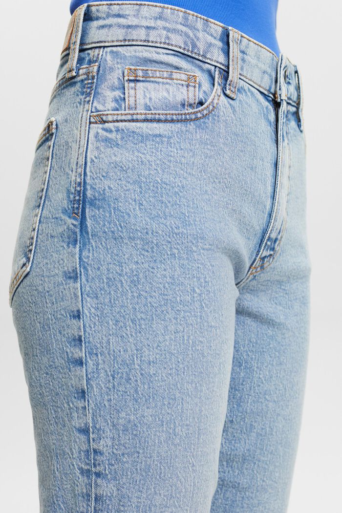 Klassieke high rise jeans met retrolook, BLUE LIGHT WASHED, detail image number 4