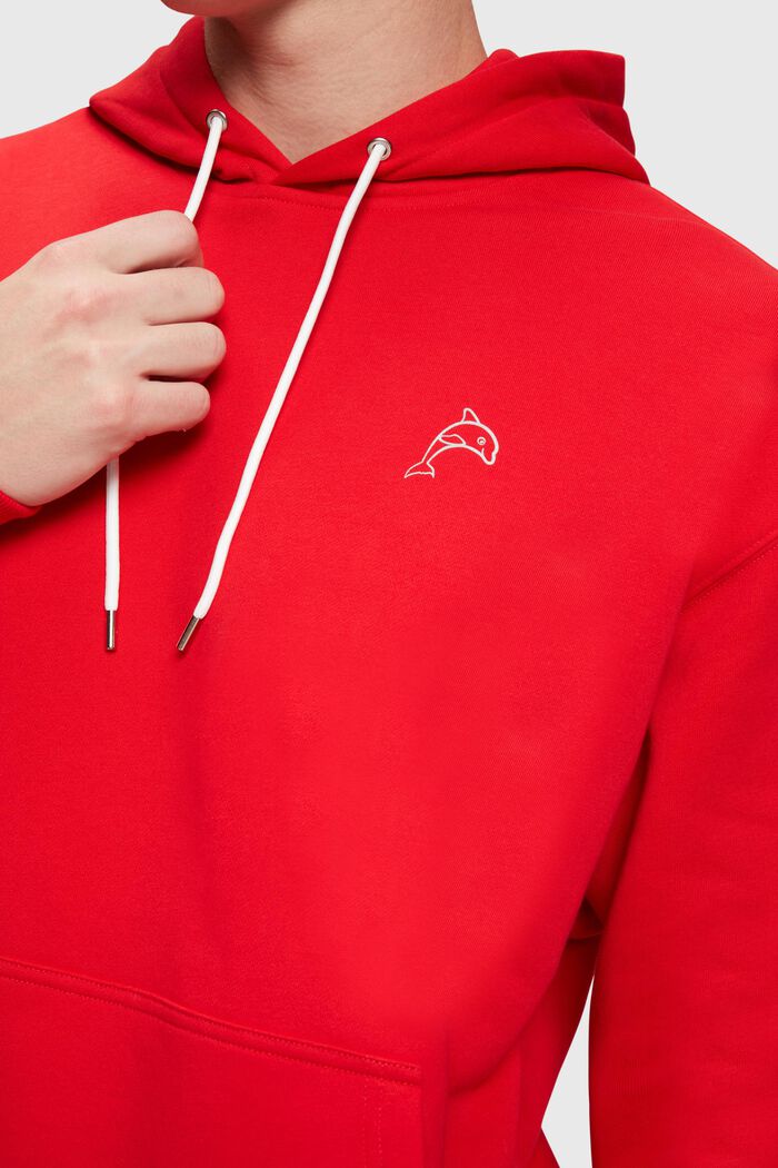 Hoodie Color Dolphin, ORANGE RED, detail image number 2