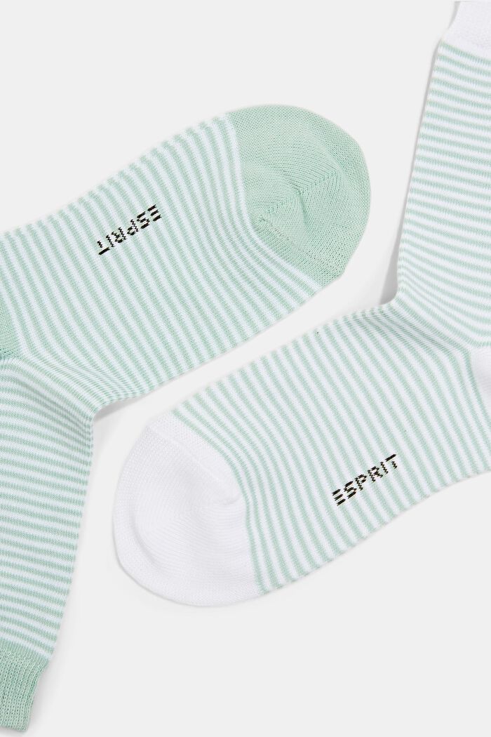 Set van 2 paar gestreepte sokken, organic cotton, MINT, detail image number 1