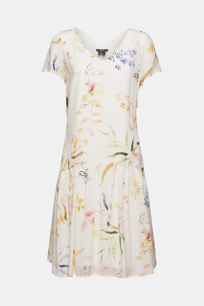 Chiffon jurk met bloemenmotief, LENZING™ ECOVERO™