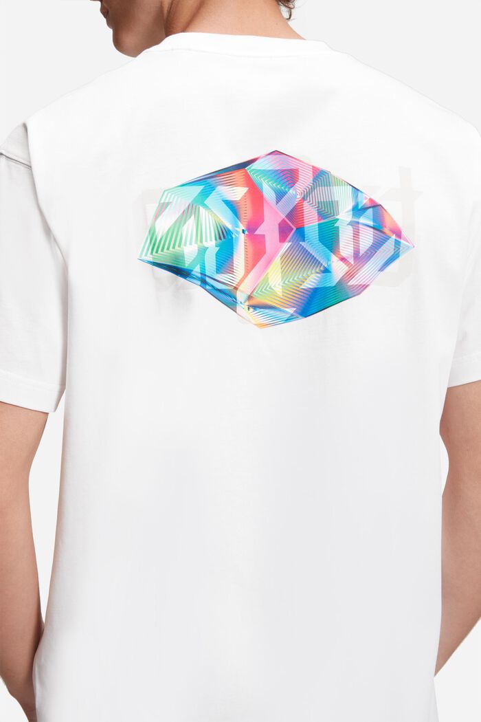 T-shirt à imprimé diamant AMBIGRAM, WHITE, detail image number 4
