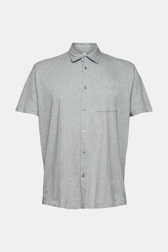 Chemise en jersey chiné, GREY, overview