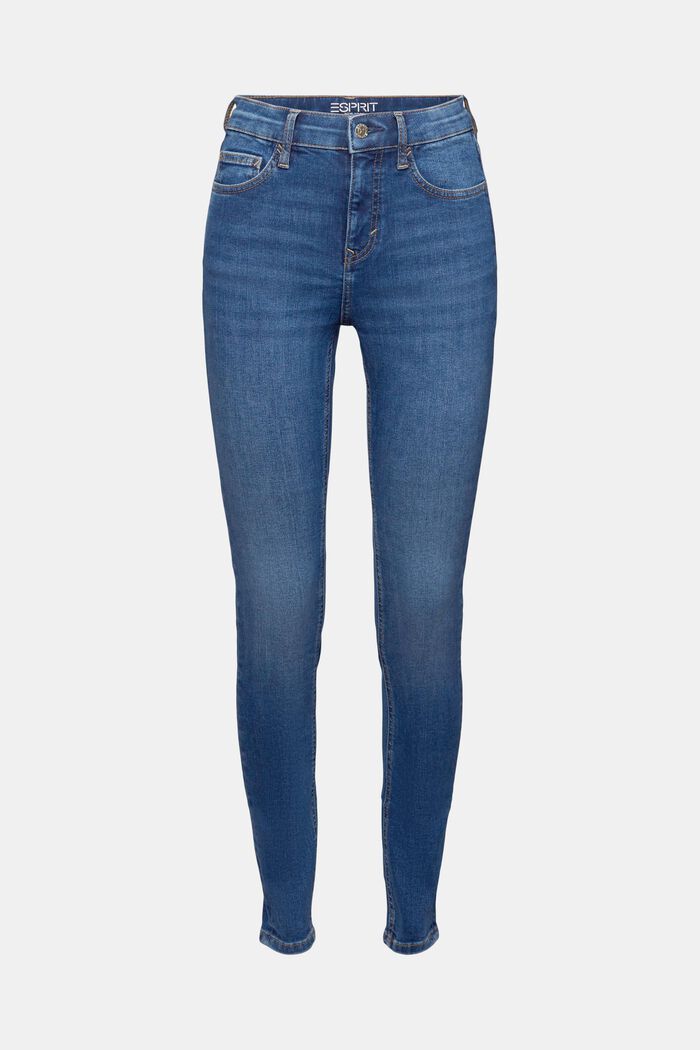 Jean stretch de coupe Skinny Fit à taille haute, BLUE MEDIUM WASHED, detail image number 6