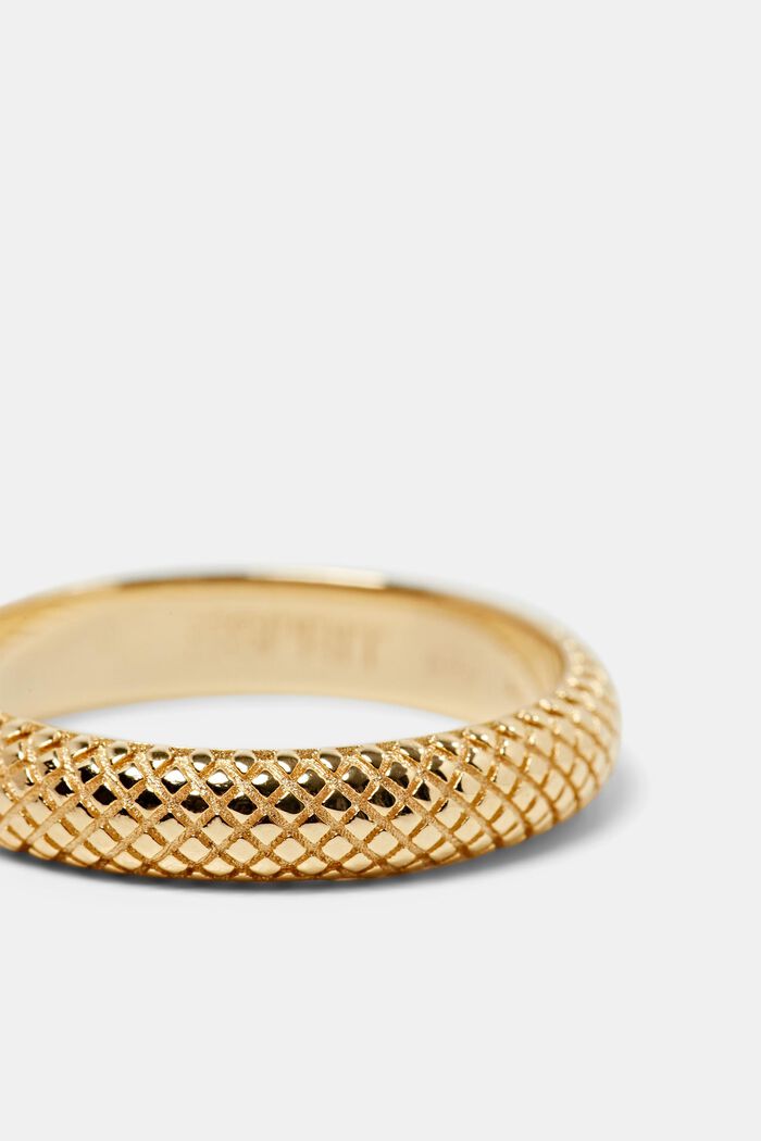 Gestructureerde ring van sterlingzilver, GOLD, detail image number 1