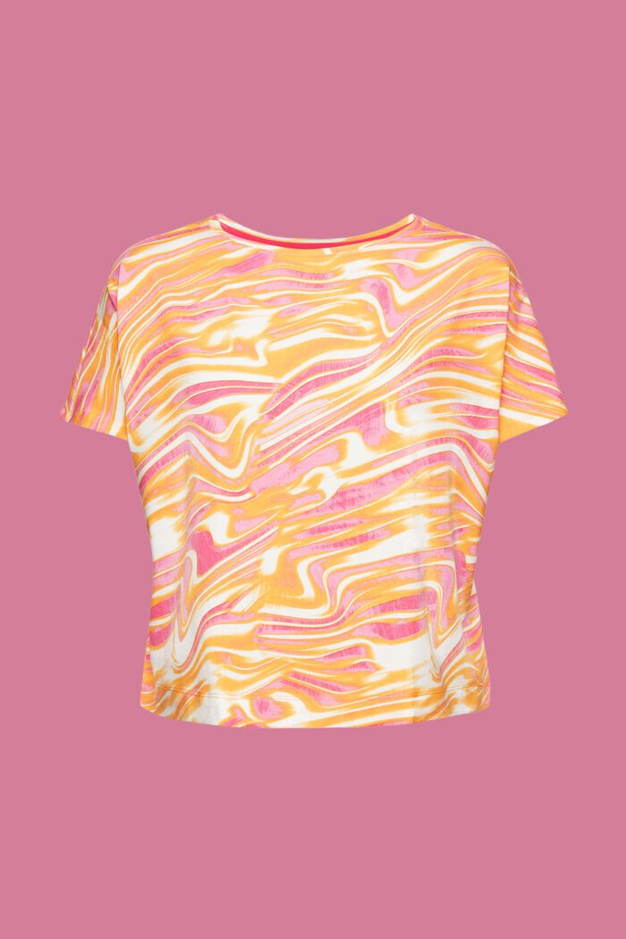 T-shirt de coupe raccourcie à imprimé ondulé, PINK, detail image number 5