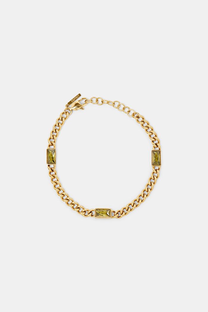 Bracelet à maillons orné de pierres de zircone, GOLD, detail image number 0