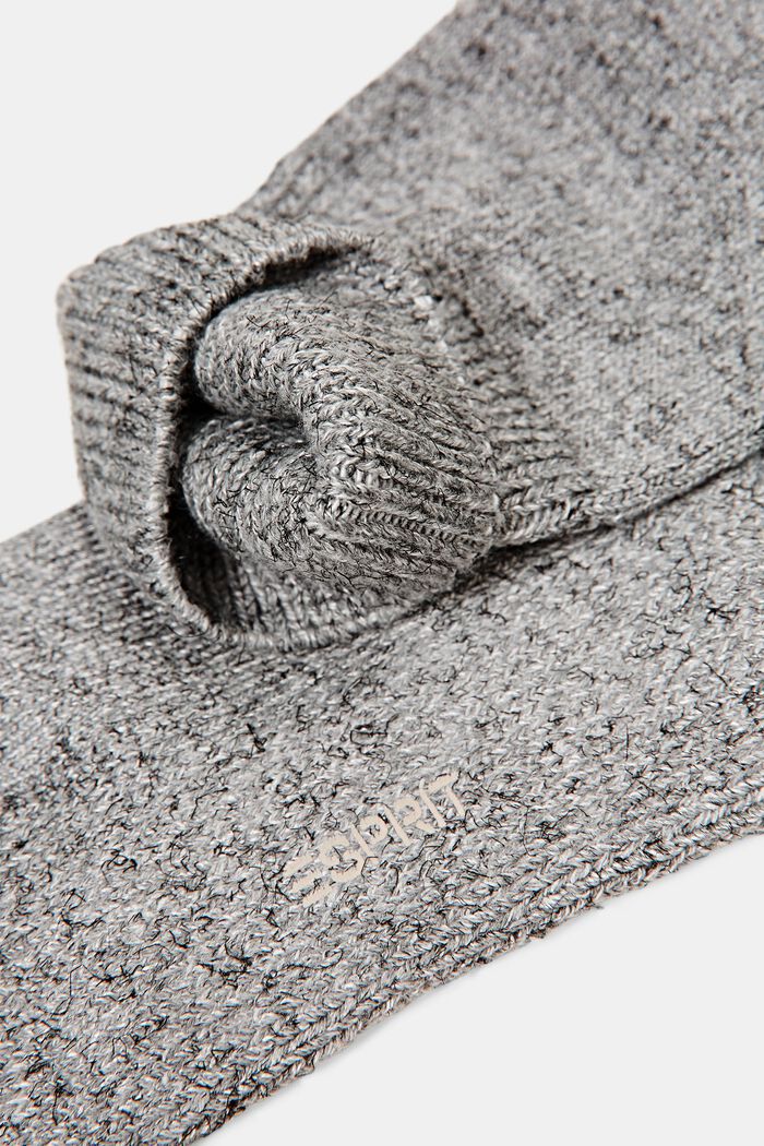 Chaussettes chinées en coton mélangé, LIGHT GREY MELANGE, detail image number 1