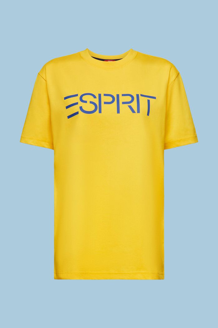 Uniseks T-shirt van katoen-jersey met logo, YELLOW, detail image number 8