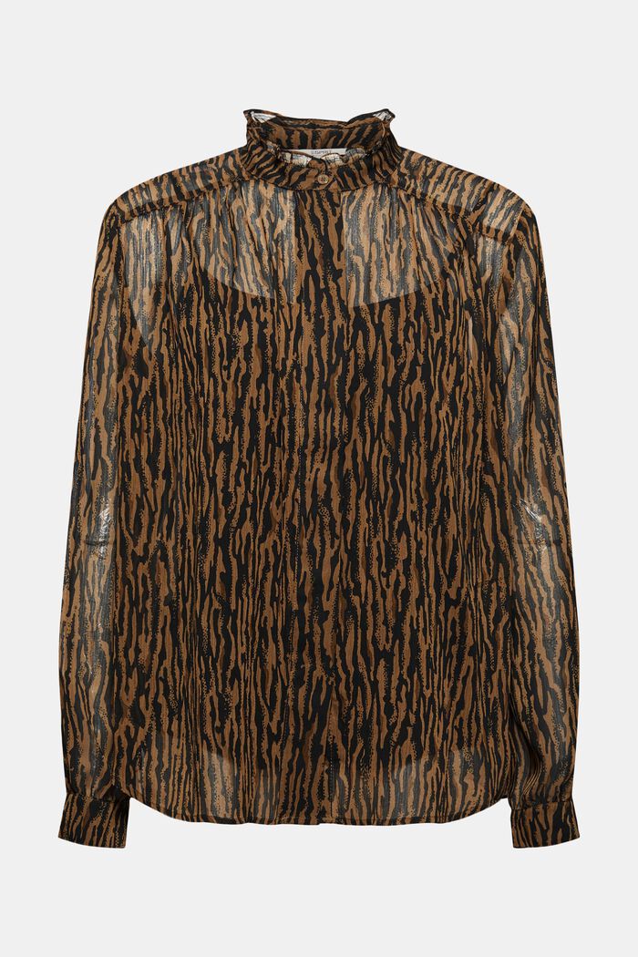 Chiffon blouse met dierenprint en top