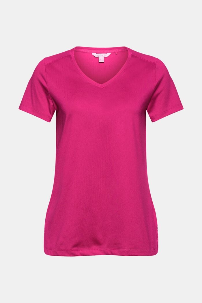 Gerecycled: sportshirt met E-DRY, BERRY RED, overview
