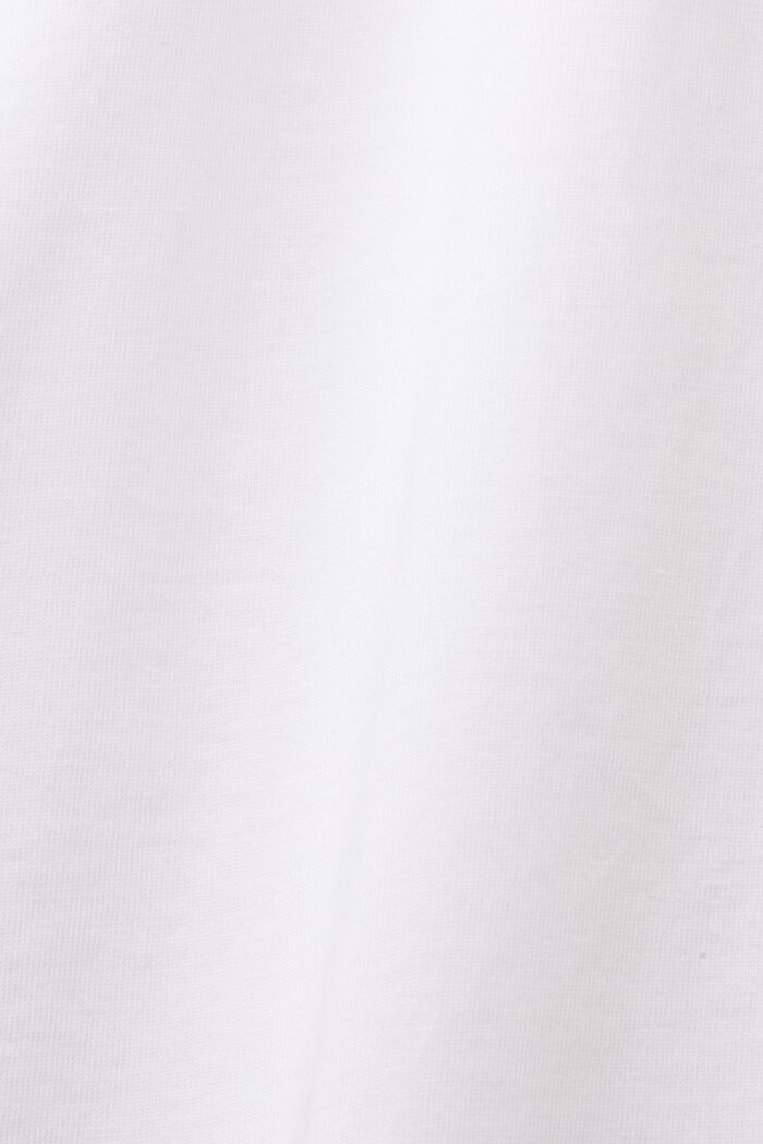 Jersey T-shirt met print op de borst, 100% katoen, WHITE, detail image number 5
