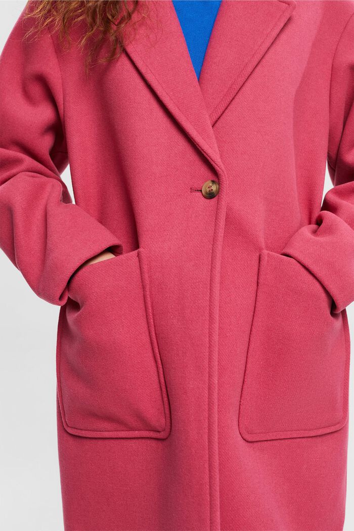 Manteau à teneur en laine, PINK FUCHSIA, detail image number 2
