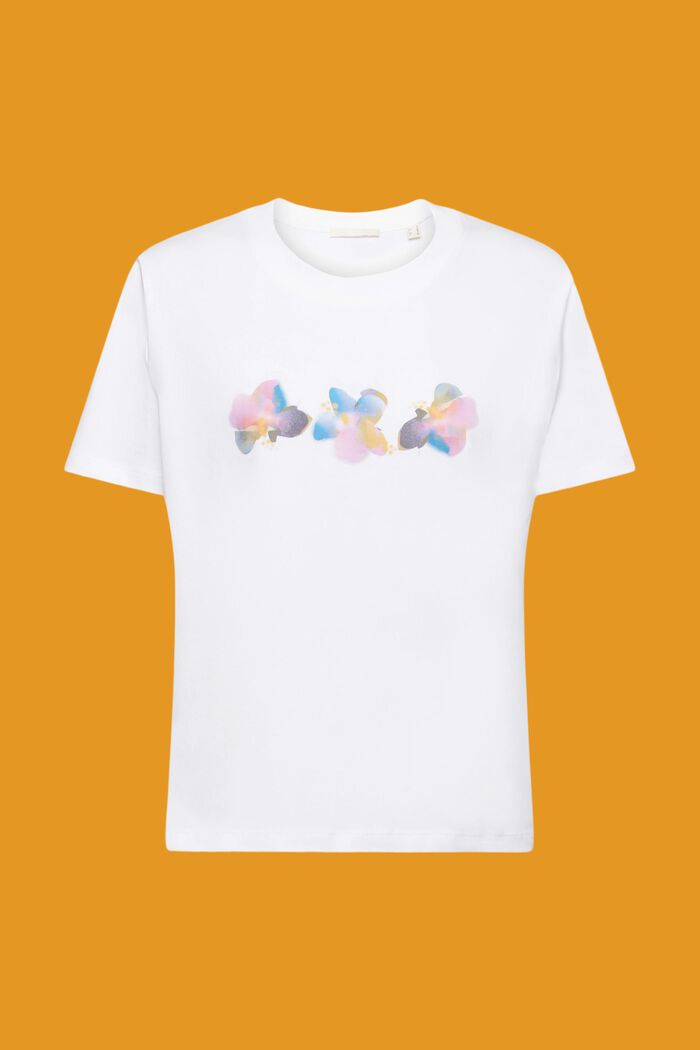 Katoenen T-shirt met bloemetjesprint, WHITE, detail image number 5