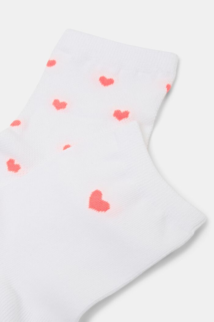 Set van 2 paar sokken met hartjesprint, WHITE, detail image number 2