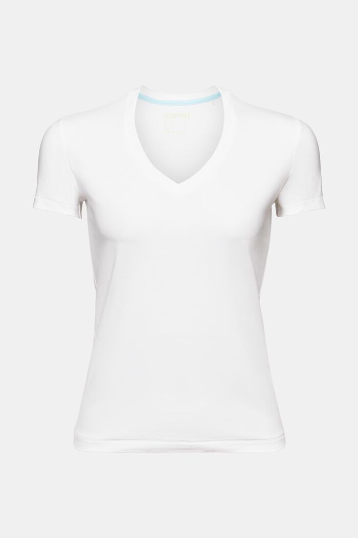 Jersey T-shirt met V-hals, WHITE, detail image number 5