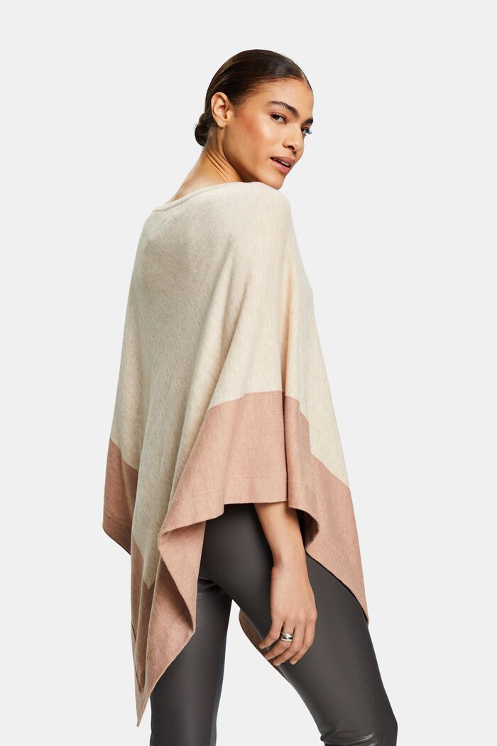 Poncho met asymmetrische zoom, LIGHT TAUPE, detail image number 3