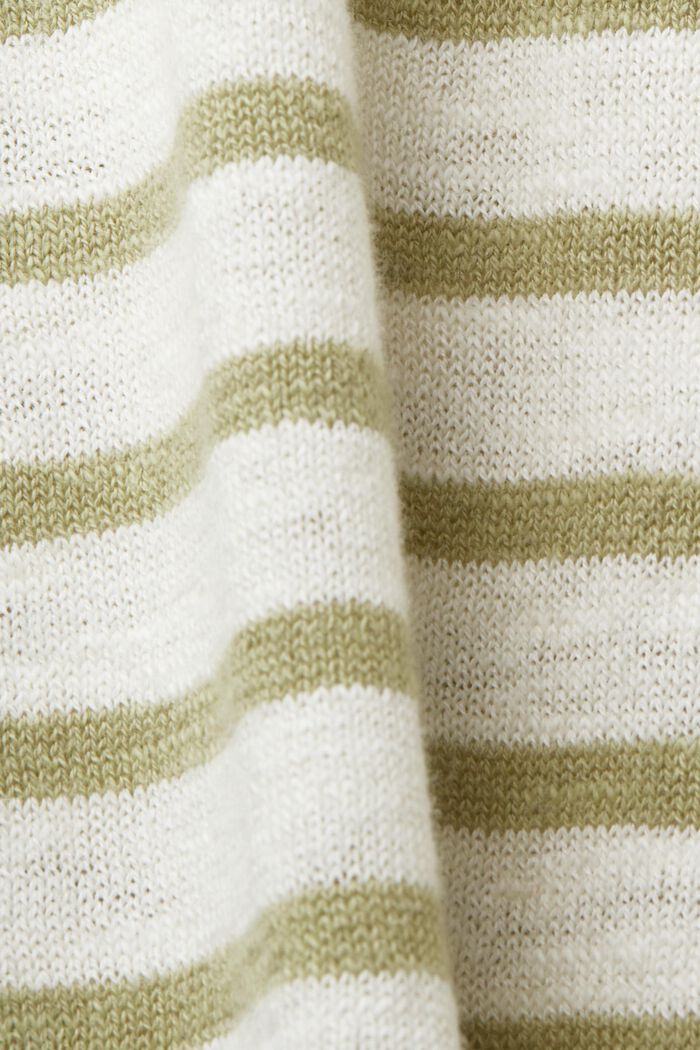 Gestreepte trui met ronde hals, mix van katoen en linnen, NEW ICE, detail image number 5