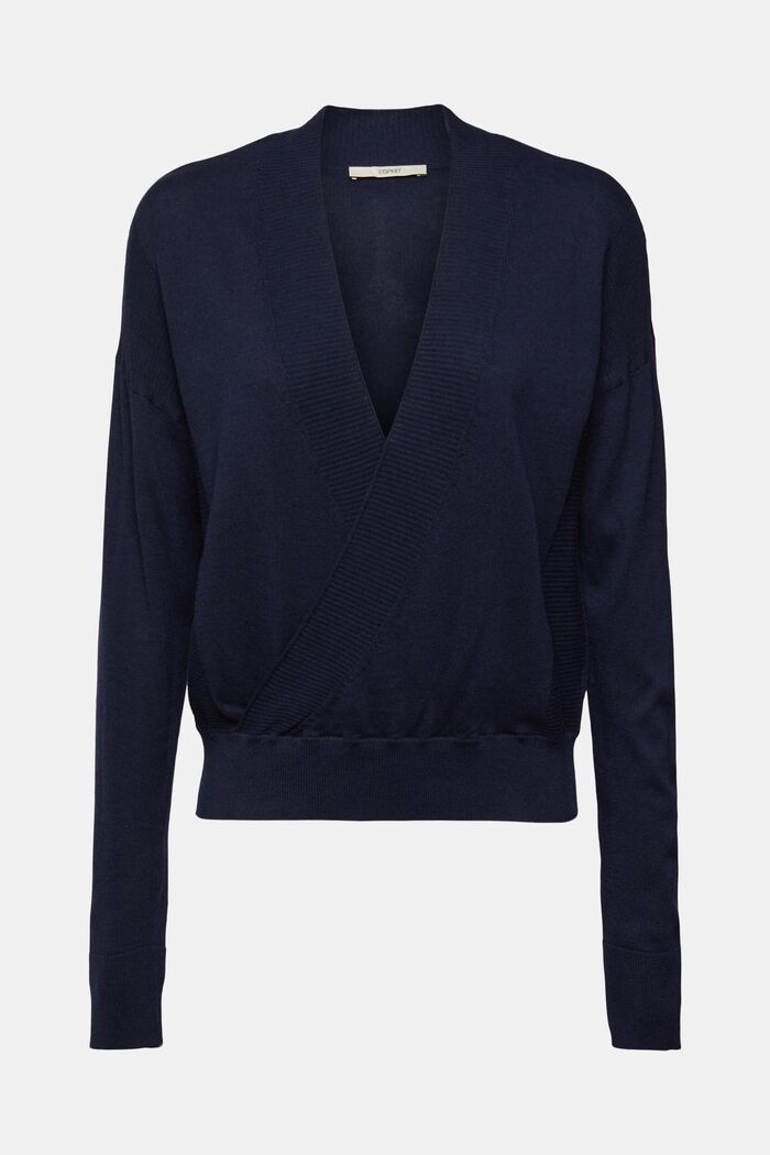 Pull-over effet cache-cœur, NAVY, overview