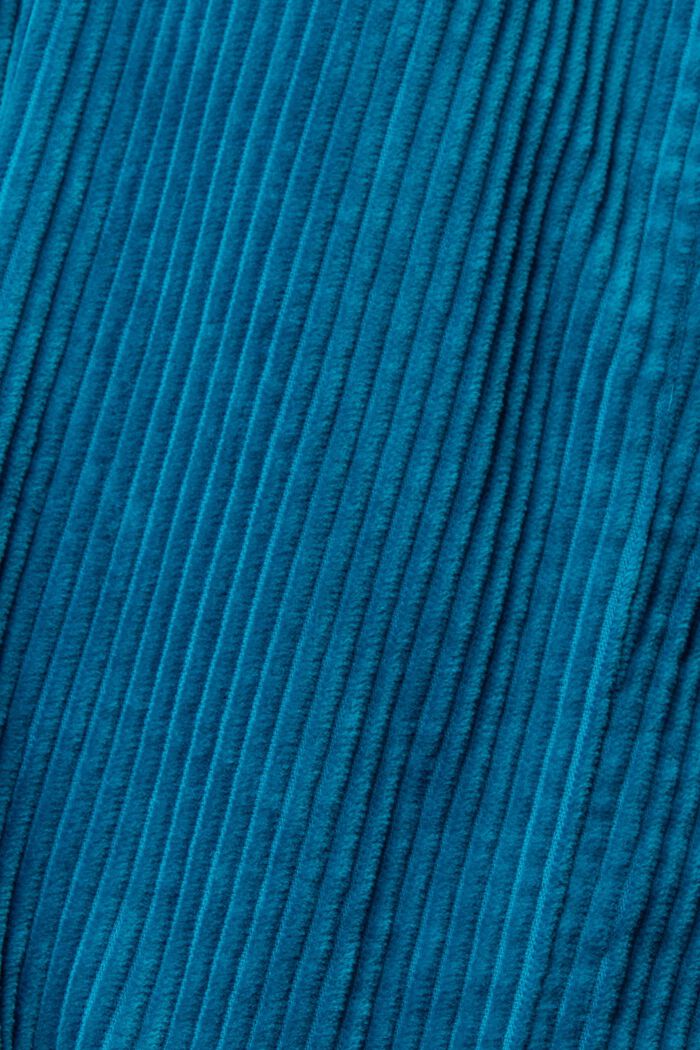 Cropped corduroy broek met wijde pijpen, TEAL BLUE, detail image number 1