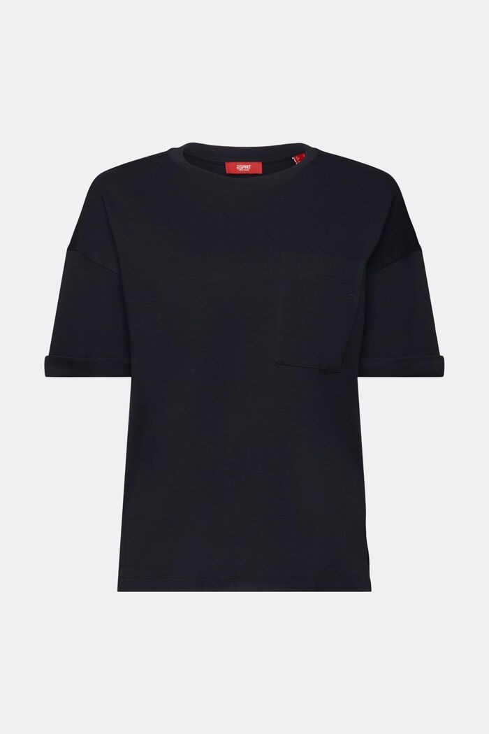 T-shirt oversize avec poche plaquée, BLACK, detail image number 7