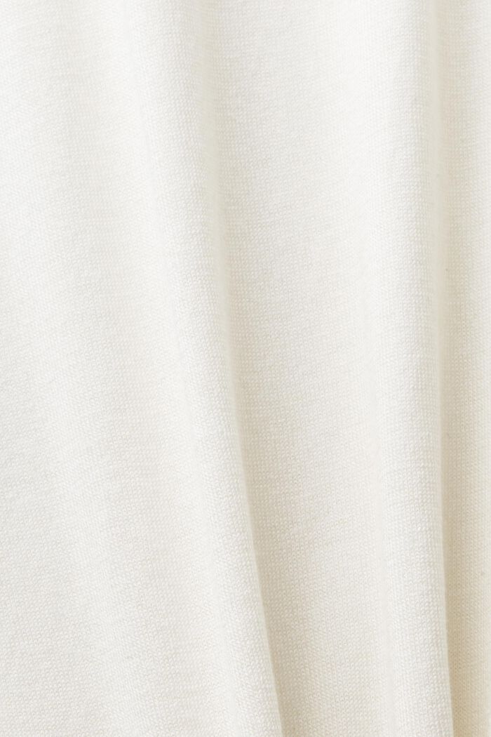 Poloshirt van breisel met korte mouwen, OFF WHITE, detail image number 5