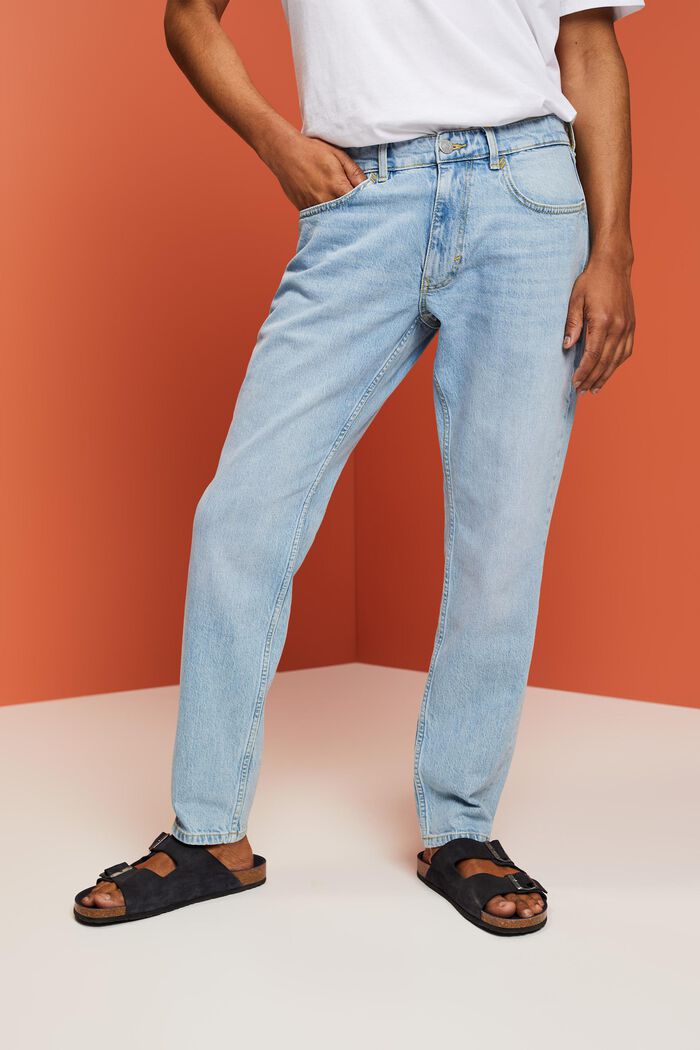 Relaxte jeans met een slim fit, BLUE LIGHT WASHED, detail image number 0