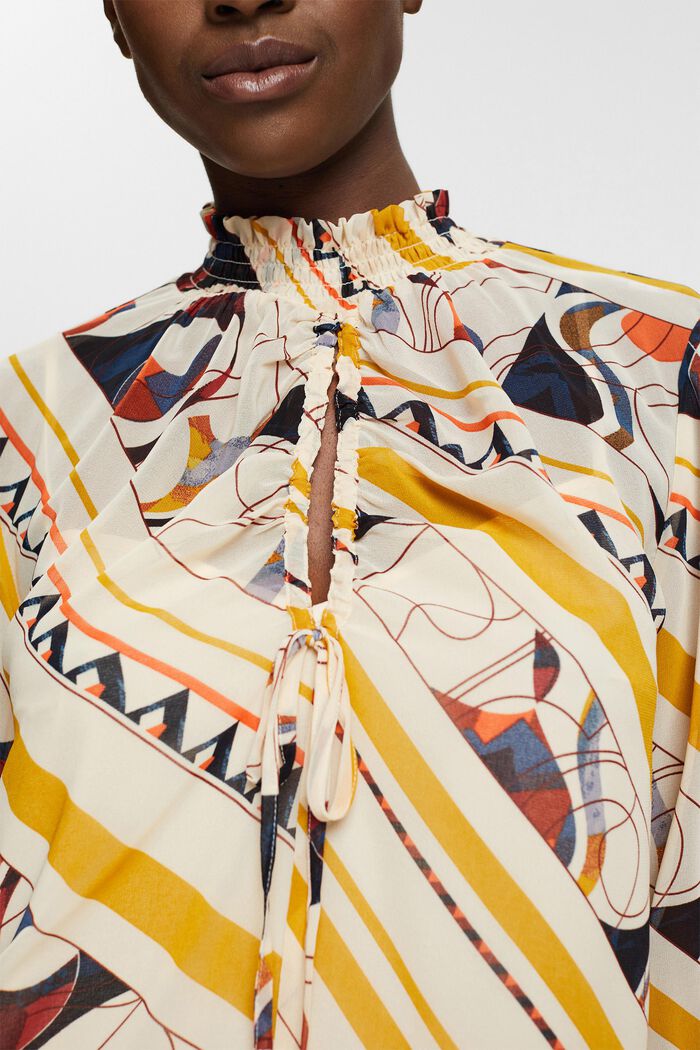 Chiffon blouse met motief, CREAM BEIGE, detail image number 3