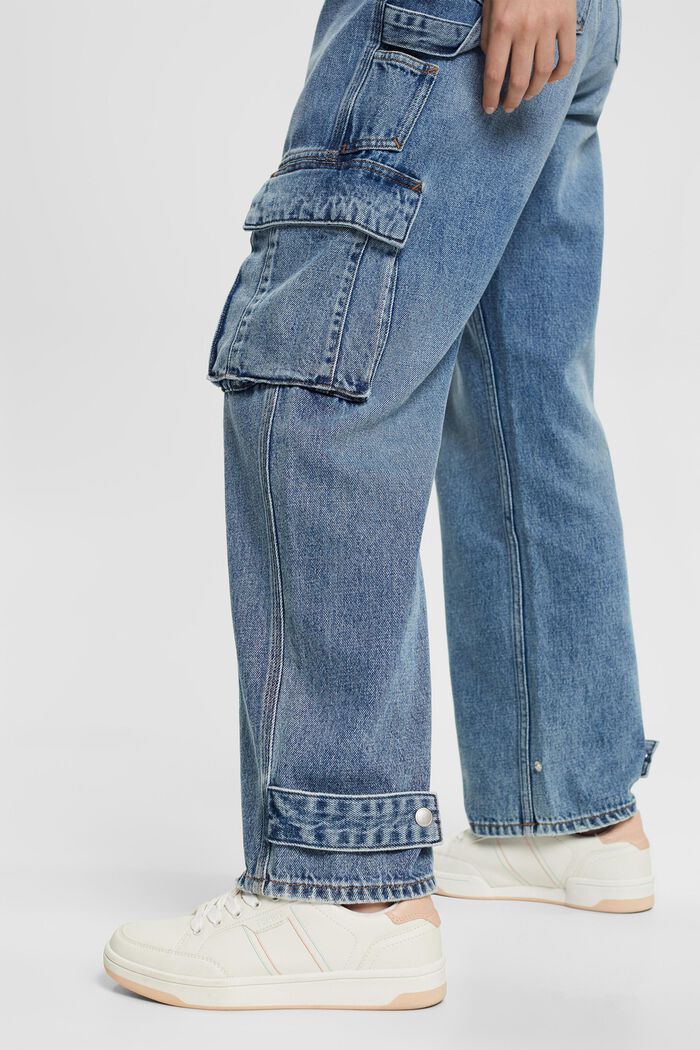 À teneur en chanvre : le jean de style cargo, BLUE MEDIUM WASHED, detail image number 4