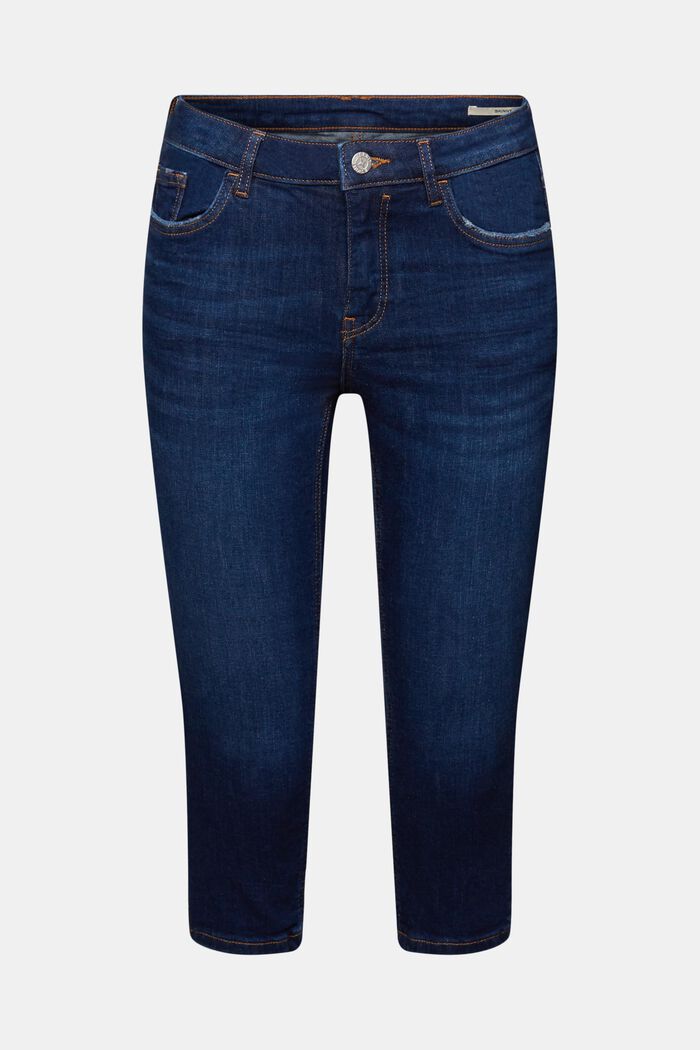 Capri-jeans van organic cotton, BLUE DARK WASHED, detail image number 7