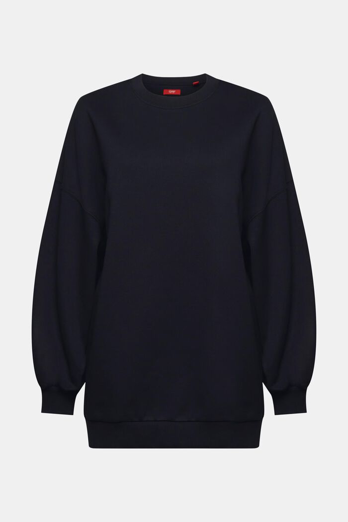 Sweatshirt van fleece met ronde hals, BLACK, detail image number 6