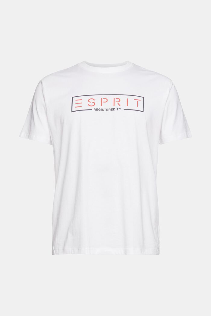 Jersey T-shirt met logo, 100% katoen, WHITE, detail image number 5