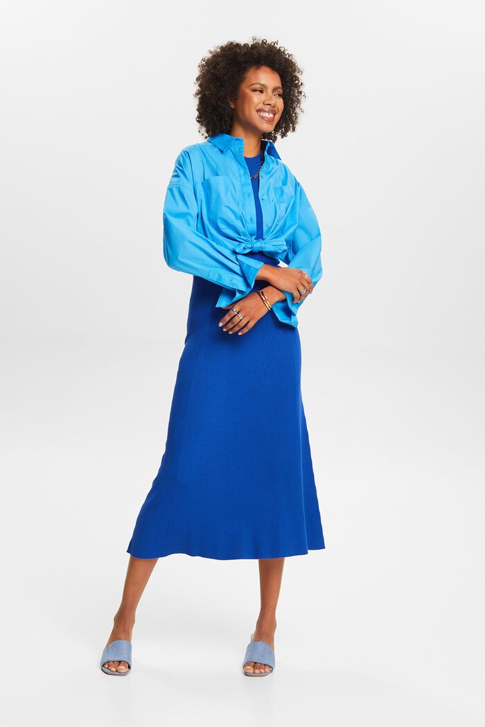 Mouwloze geribde midi-jurk, BRIGHT BLUE, detail image number 1