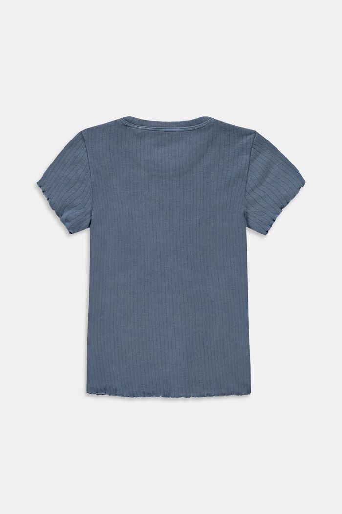 Geribd shirt met gerimpelde zoom, 100% katoen, BLUE MEDIUM WASHED, detail image number 1