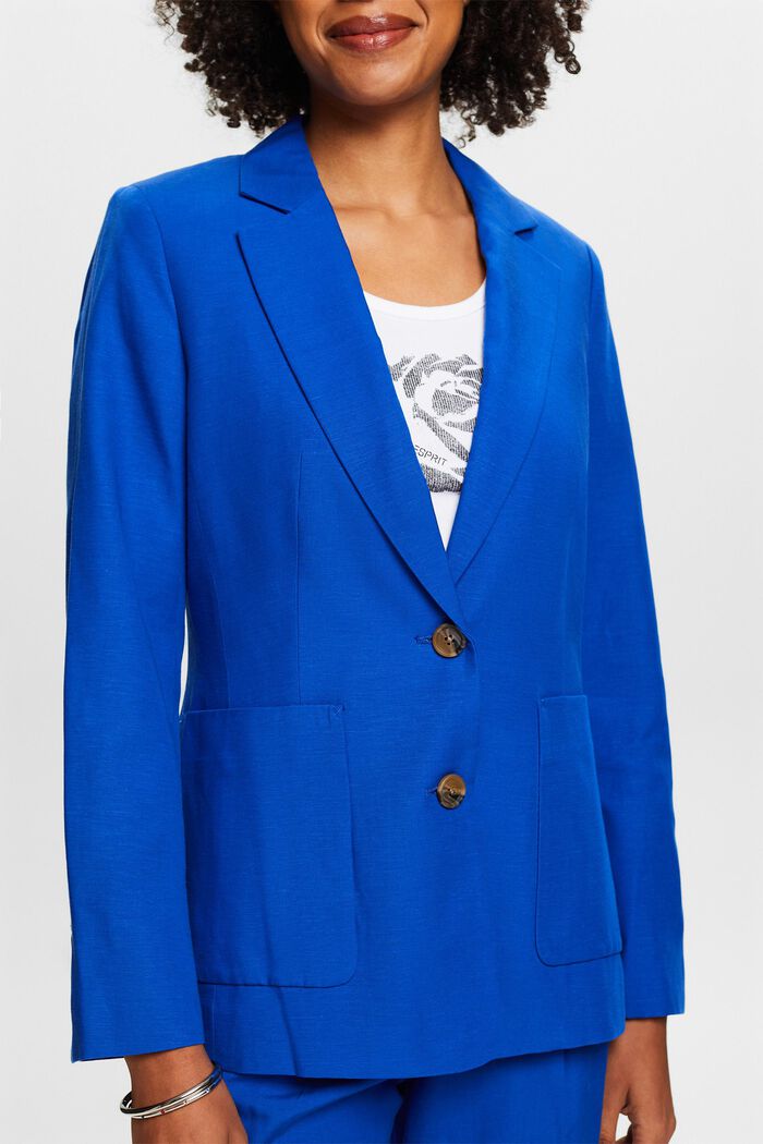 Single-breasted blazer voor mix & match, BRIGHT BLUE, detail image number 3