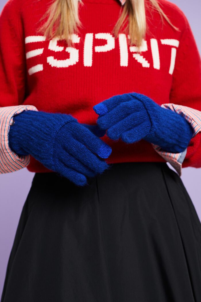 2-in-1 gebreide handschoenen, BRIGHT BLUE, detail image number 1