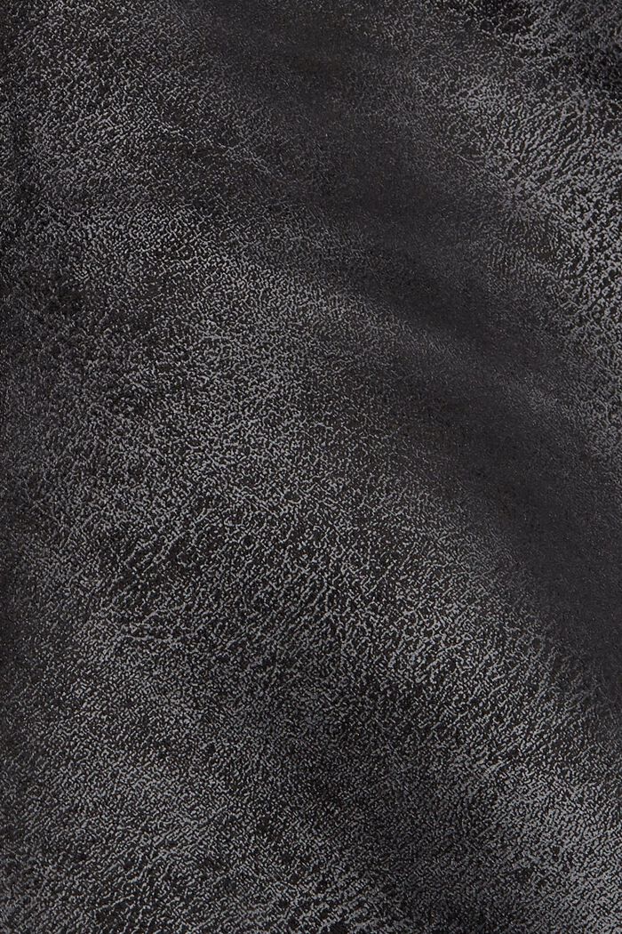 À teneur en laine : veste style motard d’aspect peau d’agneau, BLACK, detail image number 4