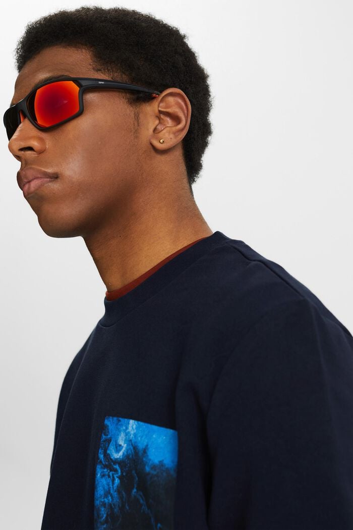 Sportieve zonnebril met spiegelglazen, RED, detail image number 2