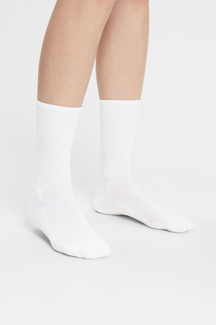 2 paar geribde sokken, WHITE, detail image number 1