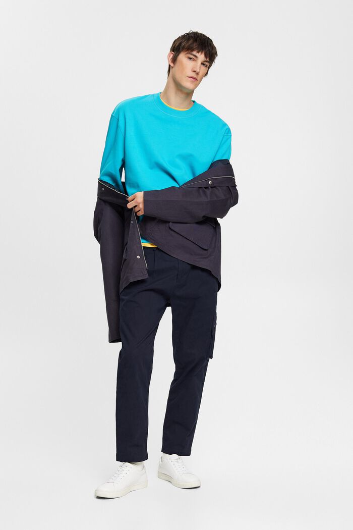 Sweatshirt met geborduurd mouwlogo, AQUA GREEN, detail image number 4