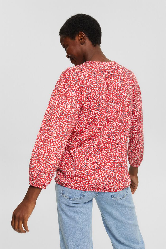 Longsleeve met een blouselook, mix van biologisch katoen, RED, detail image number 3