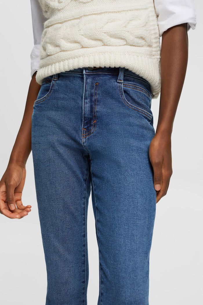 Slim-fit jeans met hoge taille, BLUE MEDIUM WASHED, detail image number 2