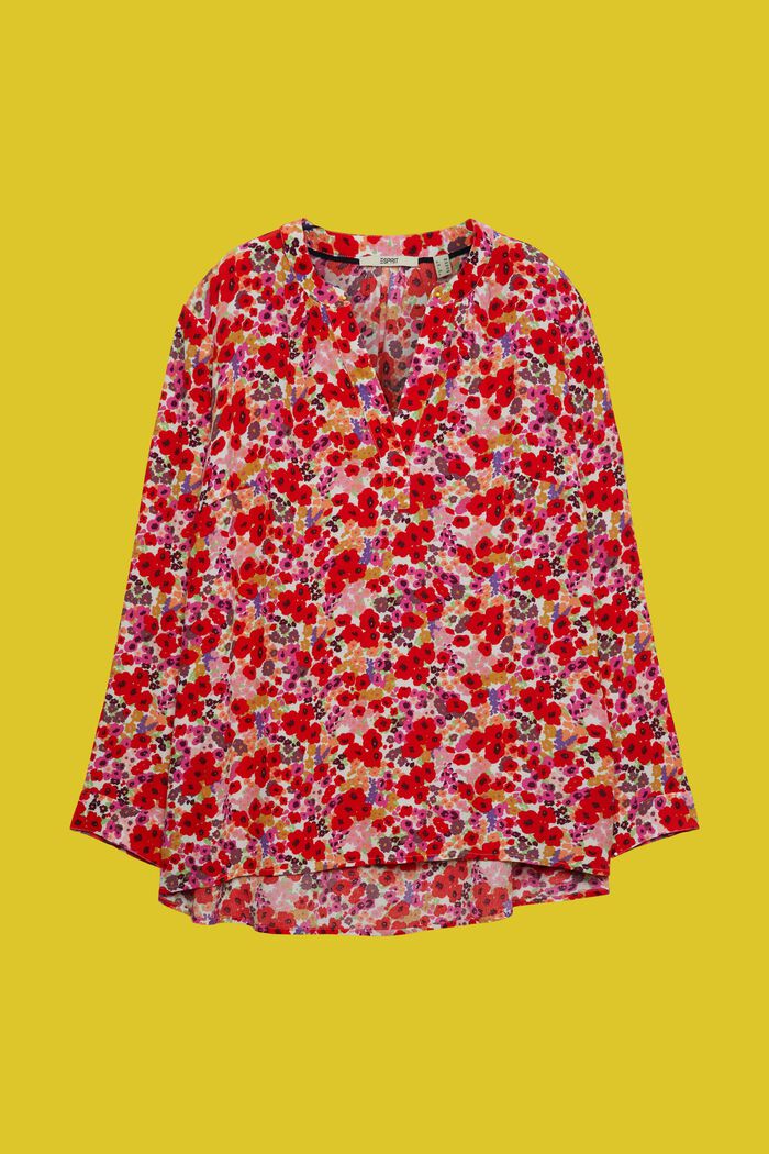 CURVY bloemige blouse met V-hals, OFF WHITE, detail image number 2