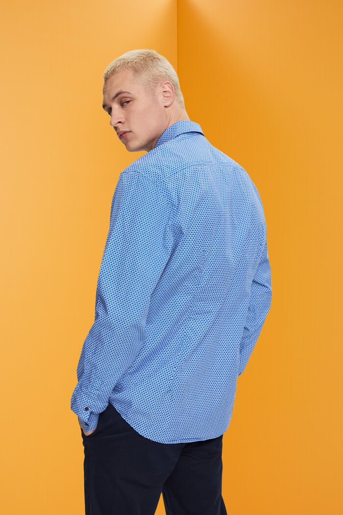 Slim fit-overhemd met patroon all-over, BLUE, detail image number 3
