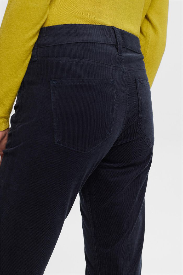 Pantalon slim en velours côtelé à taille mi-haute, NAVY, detail image number 2