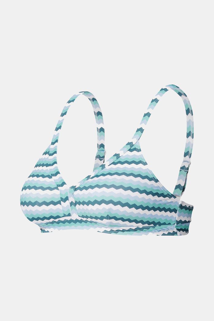 Gewatteerde bikinitop met zigzagprint, LIGHT BLUE, detail image number 2
